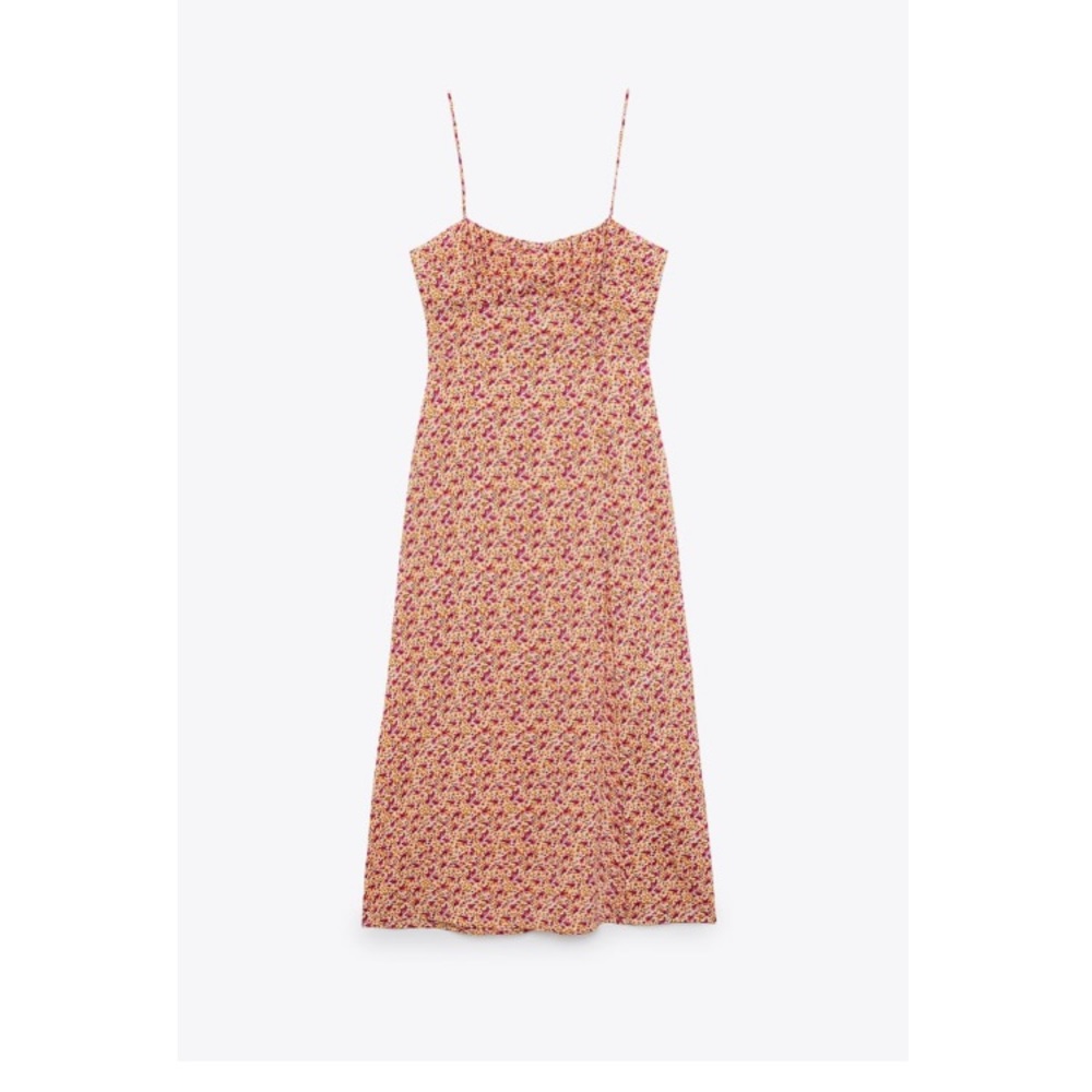 Zara Floral Print Midi Slit Dress NWT